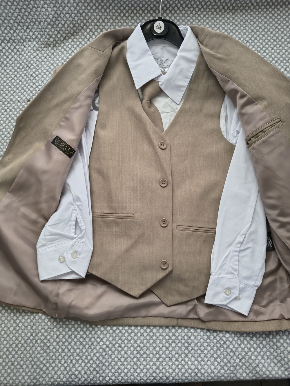 Boys Cole By Sweet Kids/Tan 5-Piece Suit Vest - Classic Formal Style